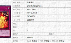《游戏王》1109分离烙印效果是什么