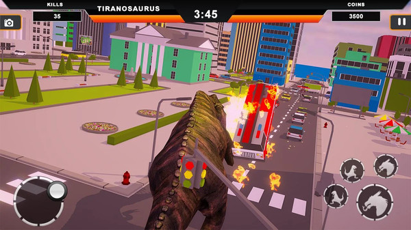恐龙摧毁城市模拟