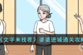 《文字来找茬》婆婆进城通关方法