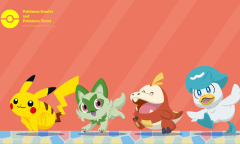 《宝可梦：朱/紫》官方壁纸 皮卡丘和新御三家