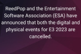 廉颇老矣 2023年E3游戏展官宣取消
