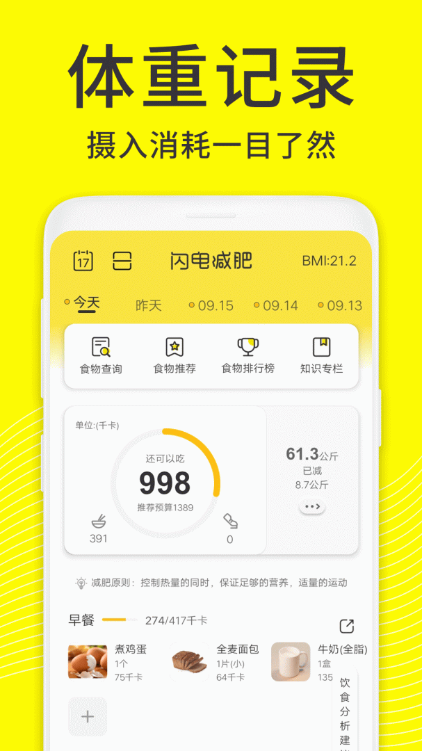 闪电减肥饮食记录官方版