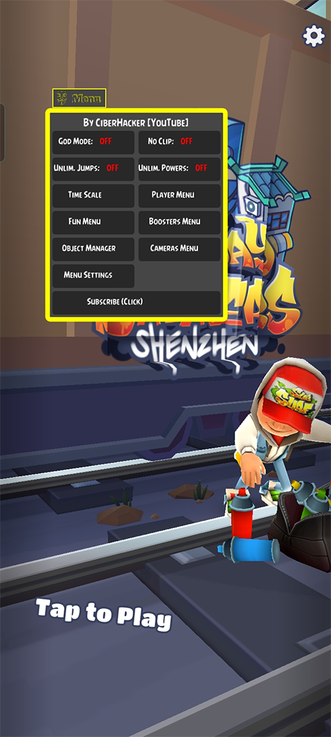 地铁跑酷上帝视角版内置菜单版
