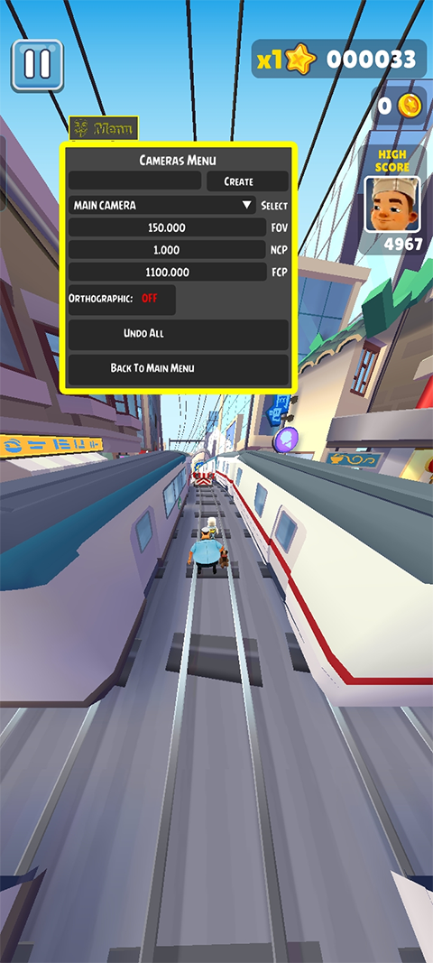 地铁跑酷上帝视角版内置菜单版