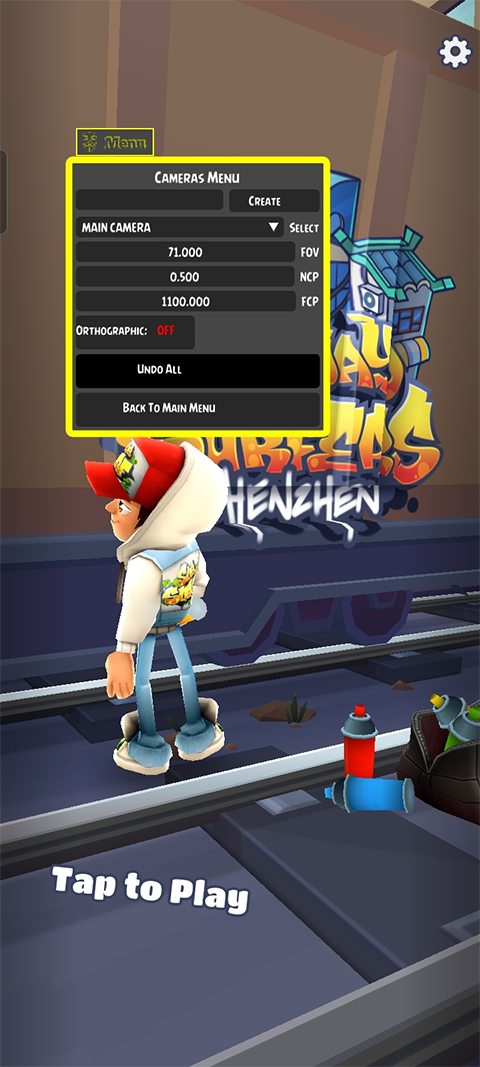 地铁跑酷上帝视角版内置菜单版